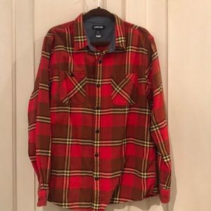 Cherry red and yellow flannel